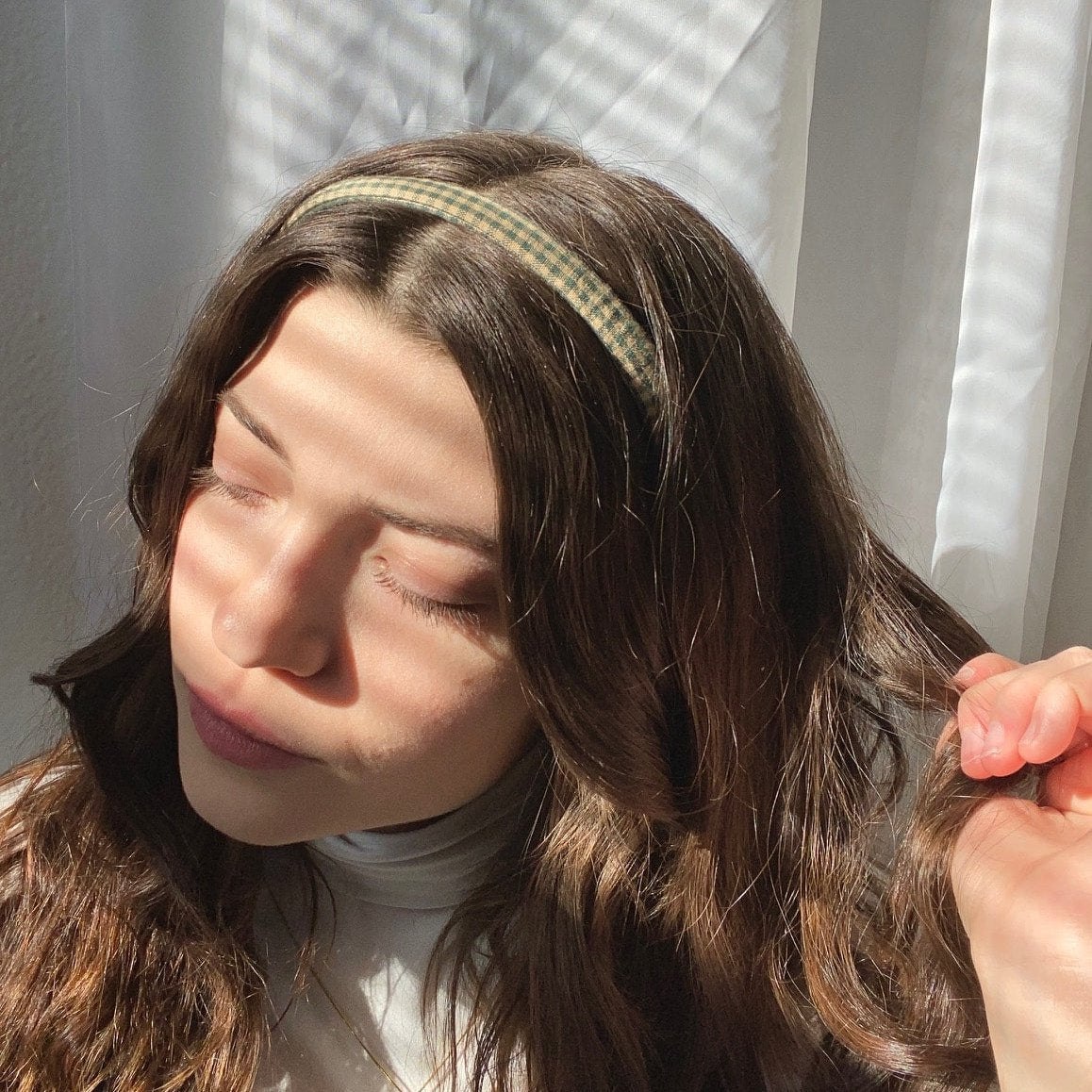 Handmade Maroon Polka Dot Headband