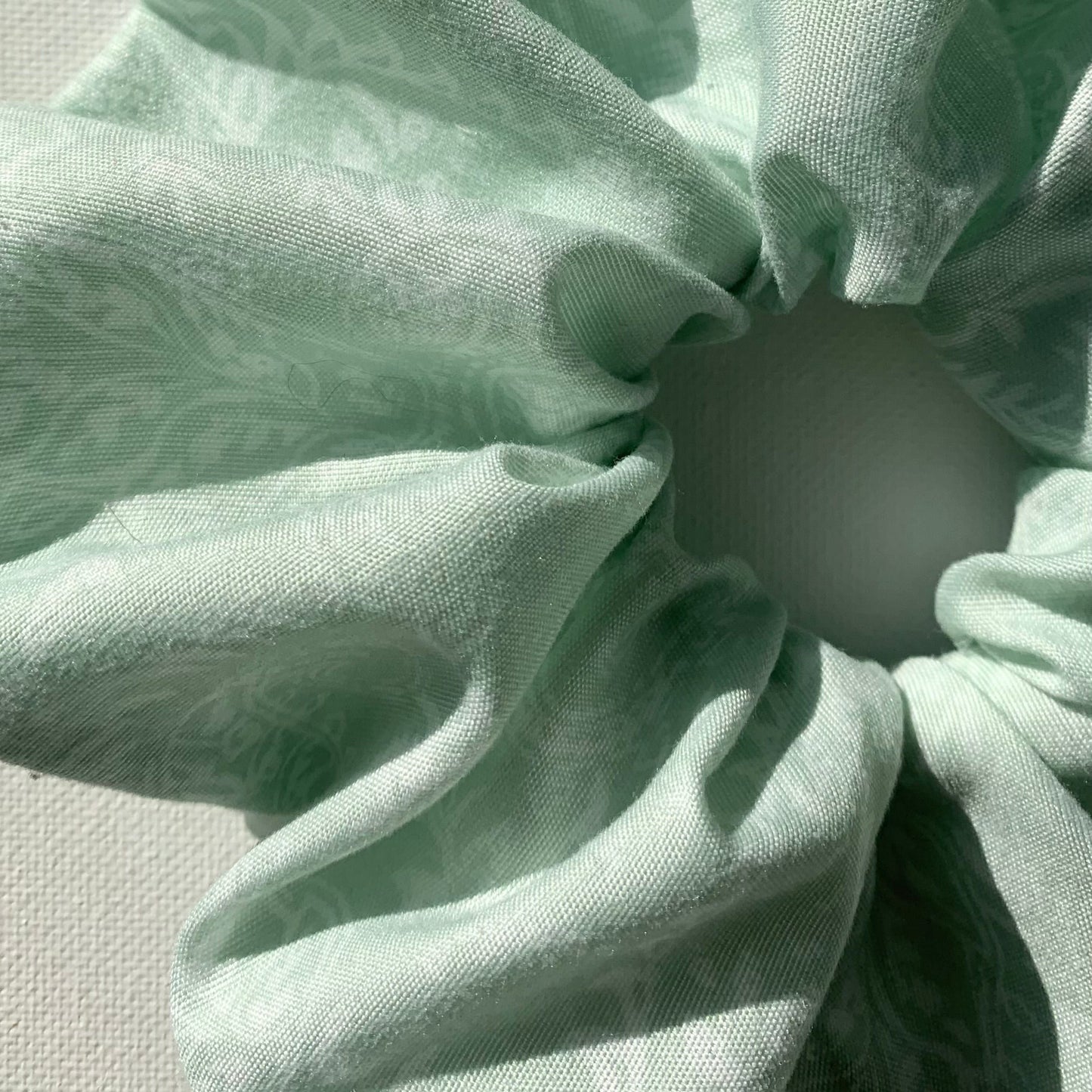 Mint Paisley Scrunchie - Oversized