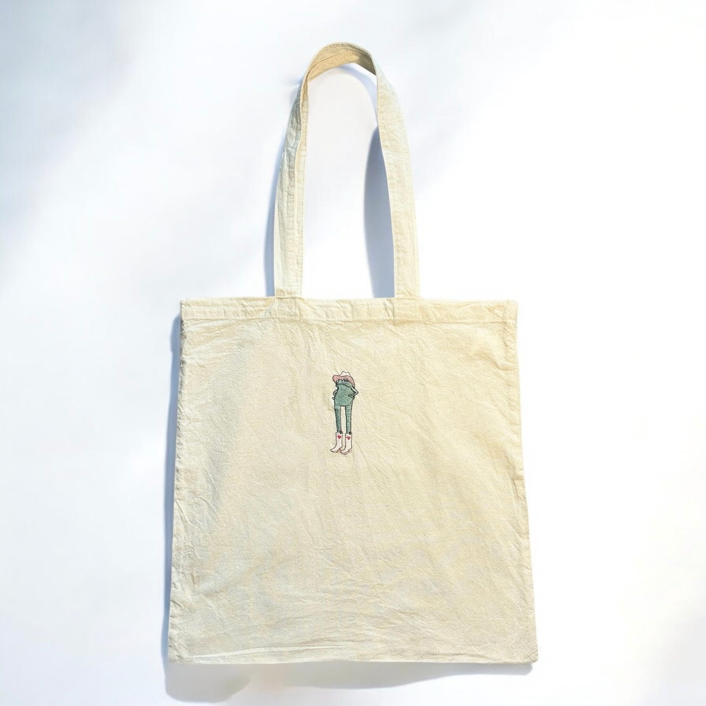 Cowgirl Frog Canvas Tote