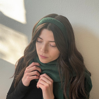 Fleece Fringe Scarf - Hunter Green