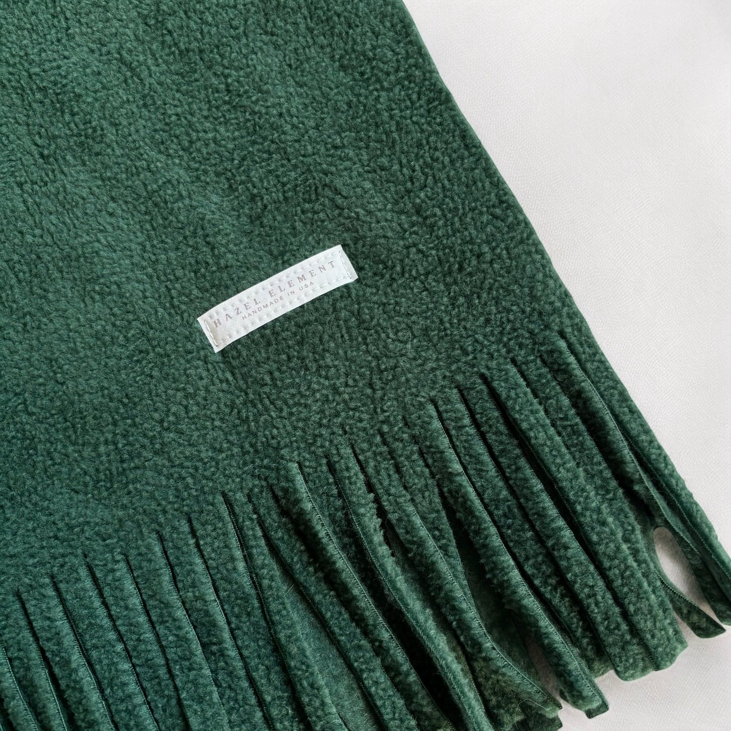 Fleece Fringe Scarf - Hunter Green
