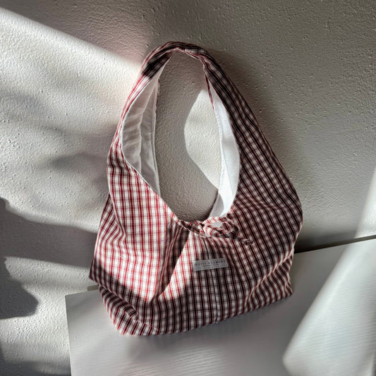 Slouch Shoulder Bag - Red Plaid