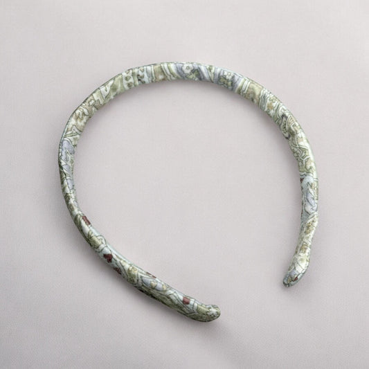 Handmade White Paisley Headband