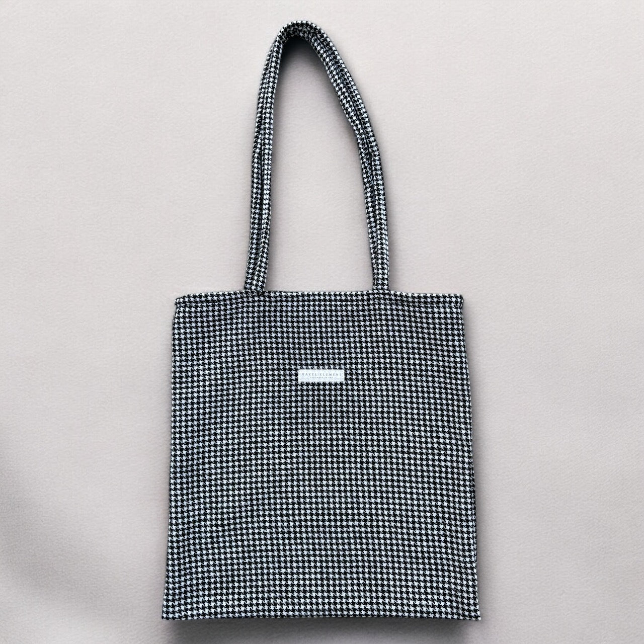 Handmade Houndstooth Plaid Tote