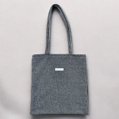 Handmade Houndstooth Plaid Tote